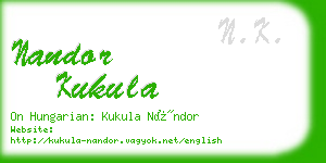 nandor kukula business card